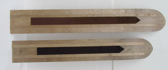 Лыжи Зима (береза, осина 200мм), длина 135 см, с камусом 70 мм 