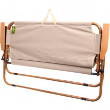 Кресло складное 2-местное с подлокотниками до 160 кг, 113*46*75 см, бежевый, каркас алюминий