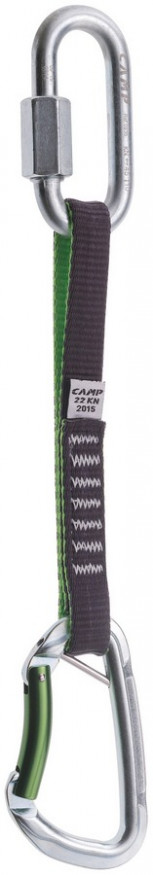 Комплект карабинов с оттяжкой GYM SAFE CABLE EXPRESS 18 cm, CAMP