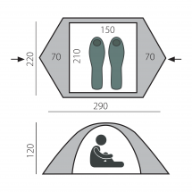 Палатка Btrace Cloud 2-местная, зеленая